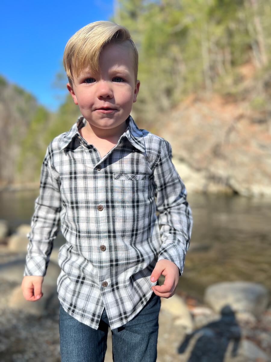 Black/White Plaid Atwood Woven Shirt