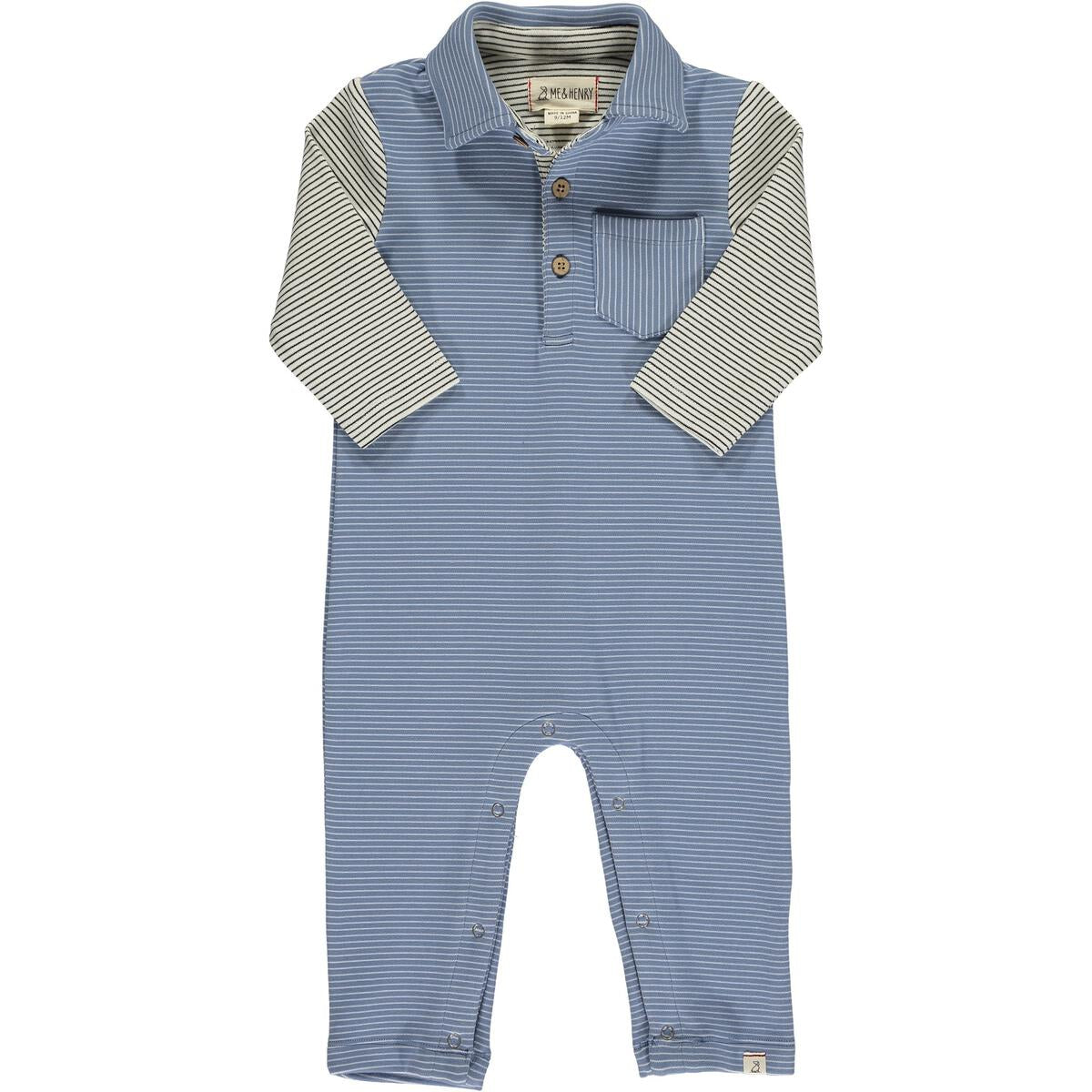 Blue/Cream Arlington Cosy Polo Romper