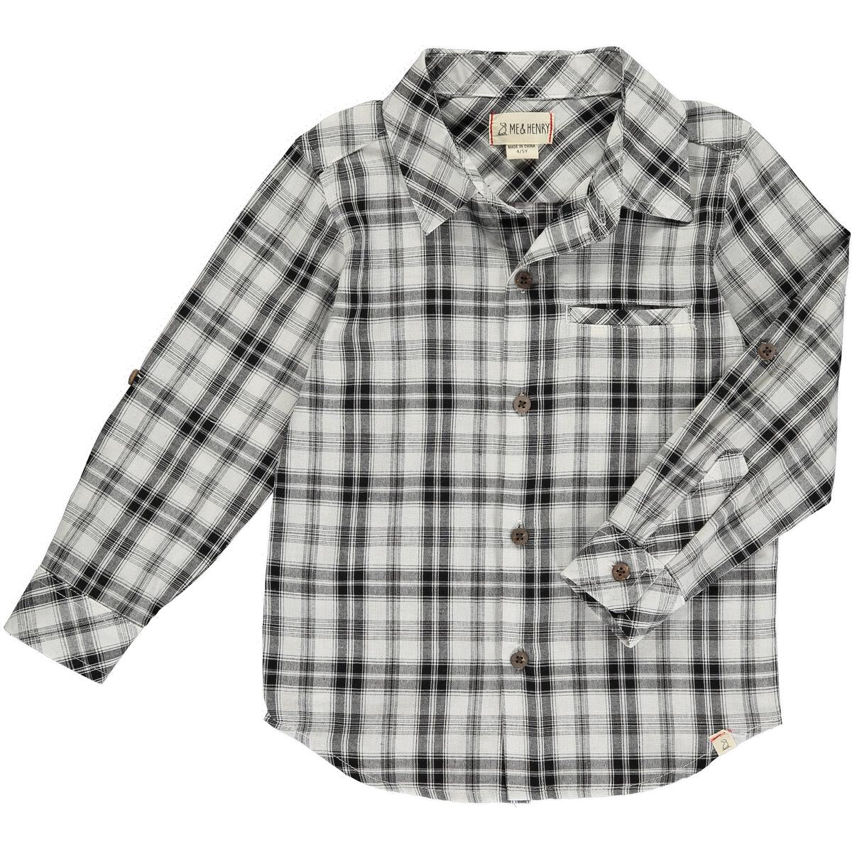 Black/White Plaid Atwood Woven Shirt