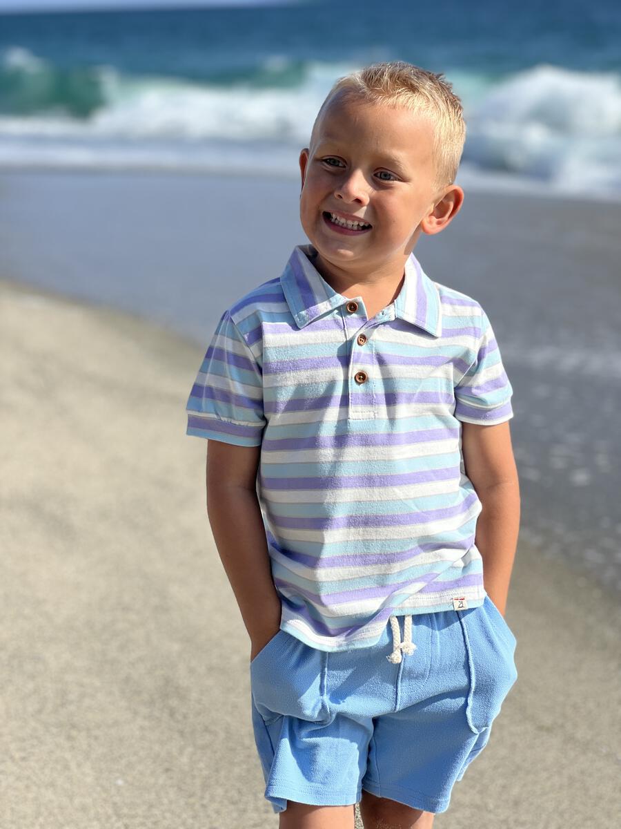 Lilac/Blue Multi Stripe Polo Shirt