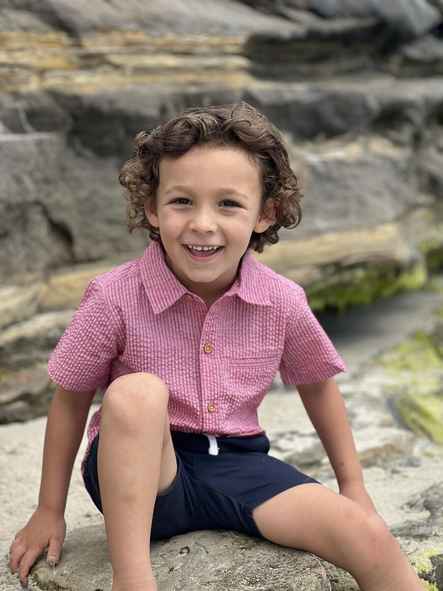Dusty Red Seersucker Polo Shirt