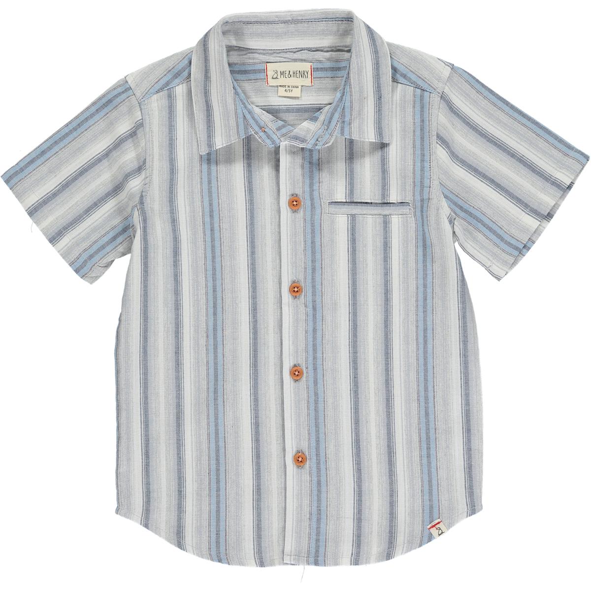 Shades of Blue Striped Polo Shirt