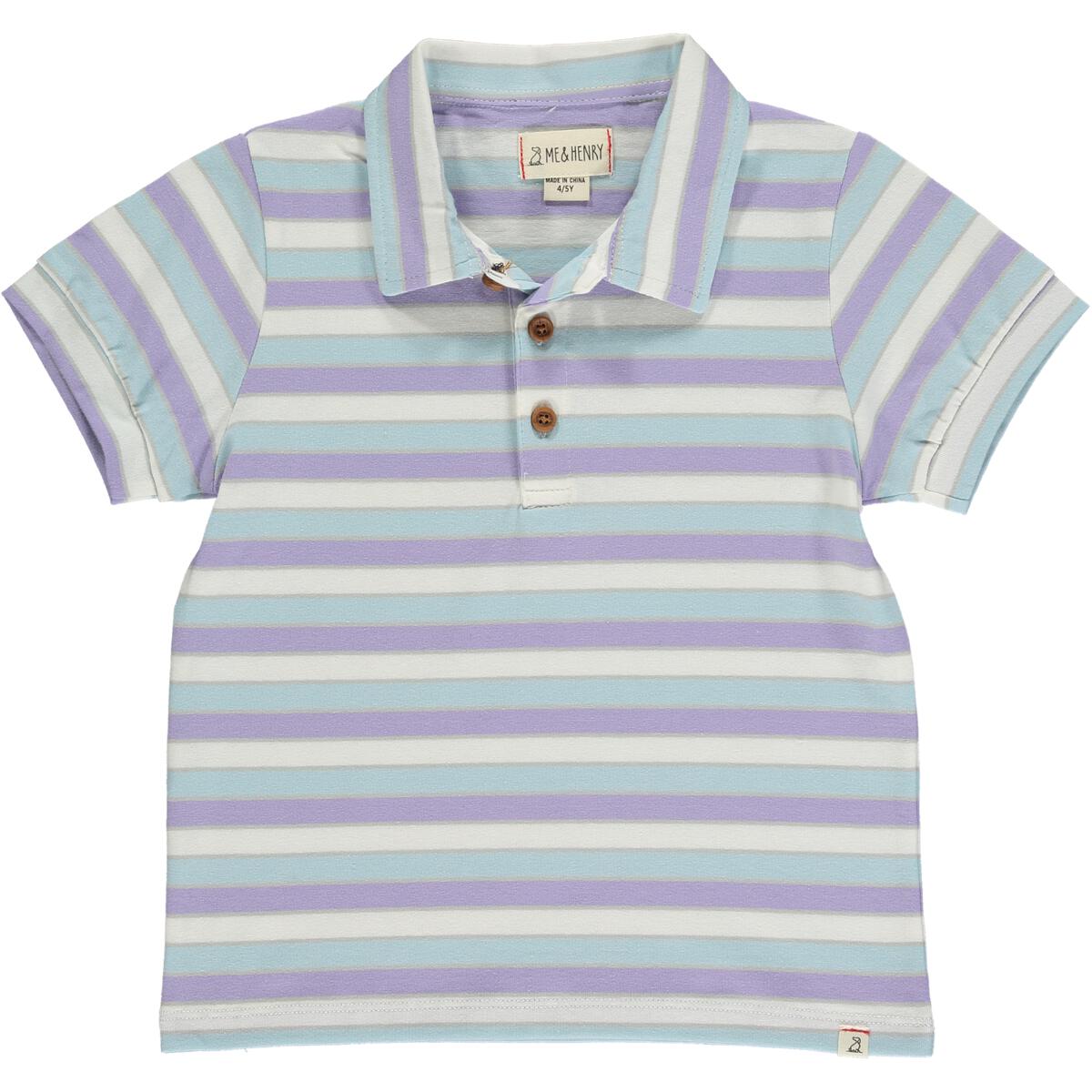 Lilac/Blue Multi Stripe Polo Shirt