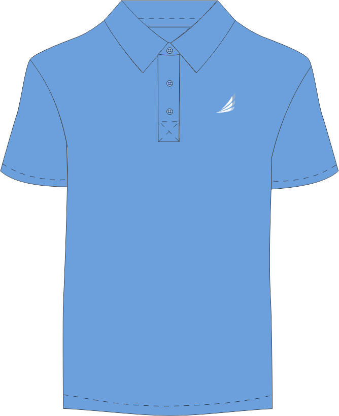Miles Solid Blue Pique Polo