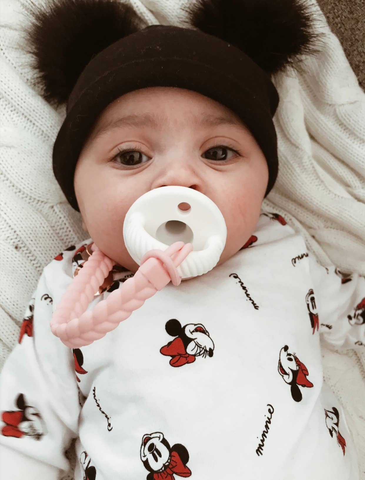 Itzy Ritzy Sweetie Strap™ Silicone One-Piece Pacifier Clips: Buttercream