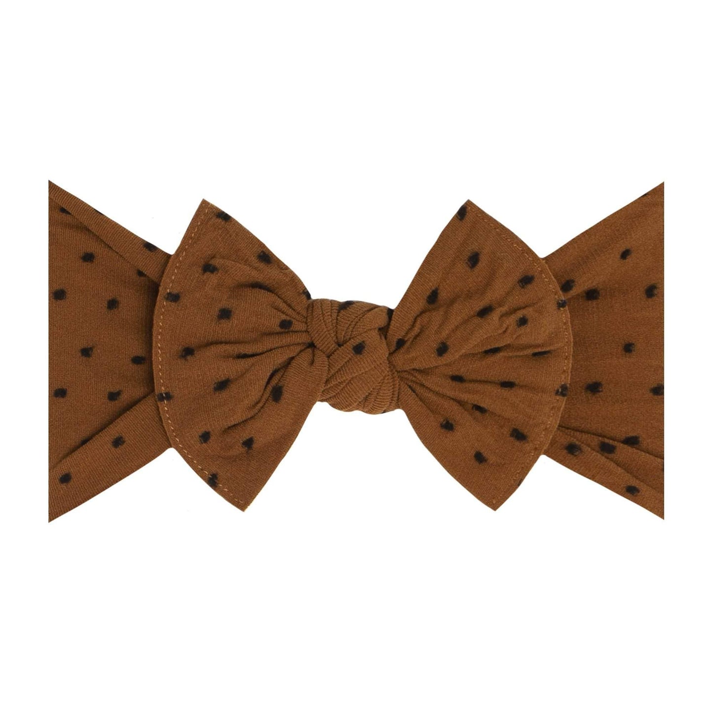 Mauve/White Dot: Baby Bling® Shabby Dot Knot soft nylon headband