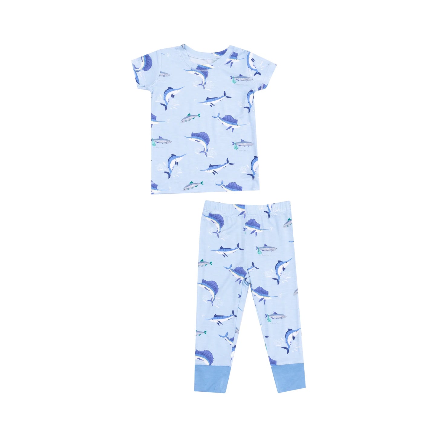 Deep Sea Fishing Blue Pajama Set