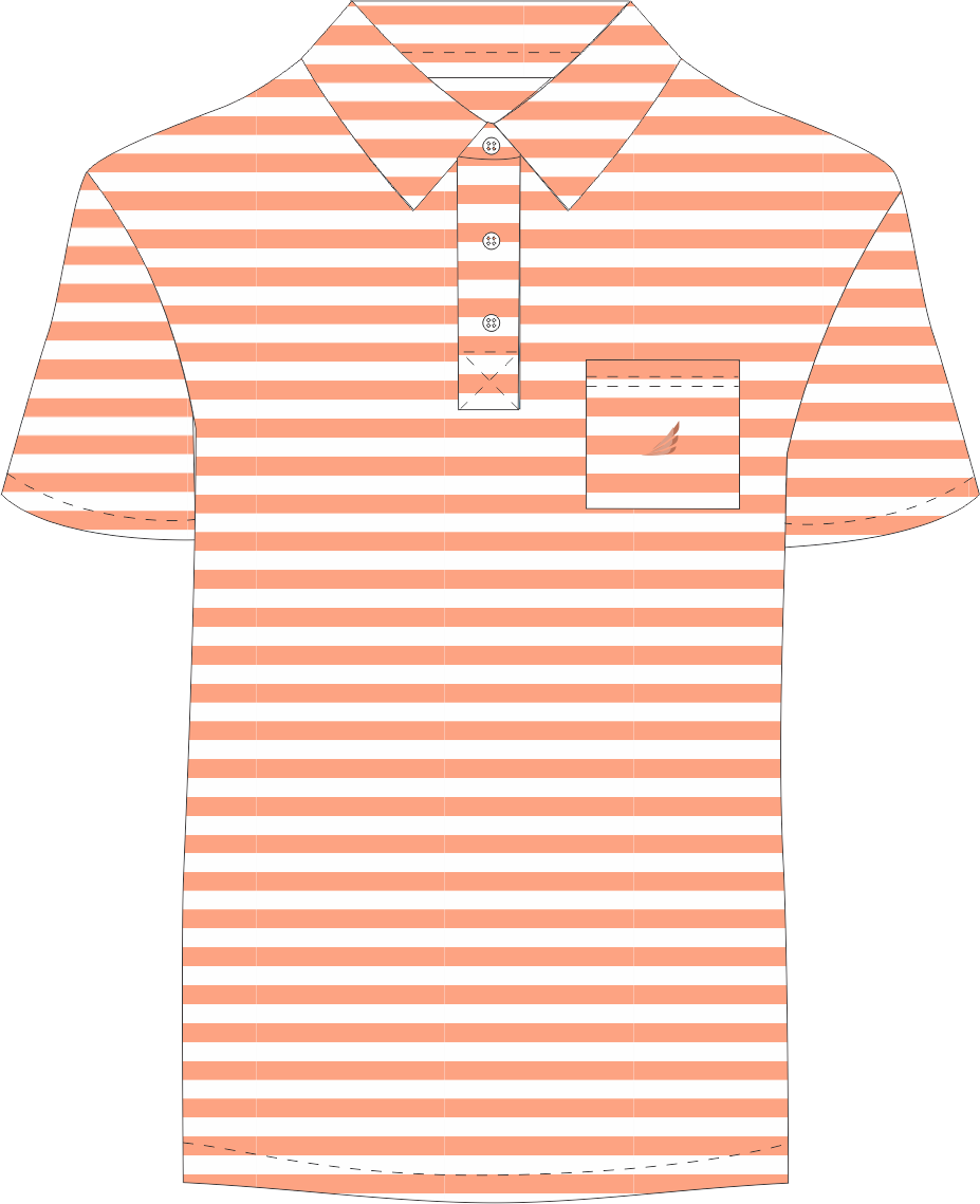 Miles Orange/White Stripe Performance Polo
