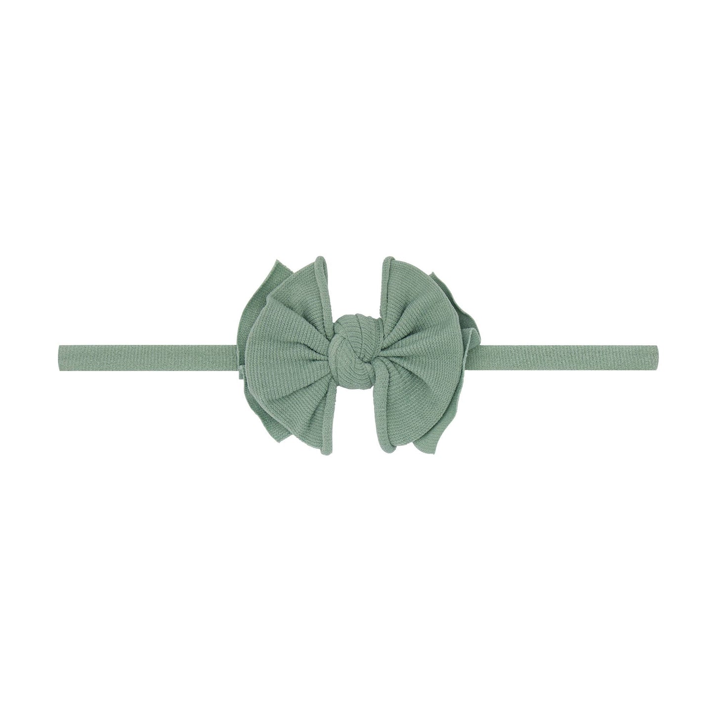 Sage: Baby Bling® Baby FAB® Skinny soft nylon bow headband