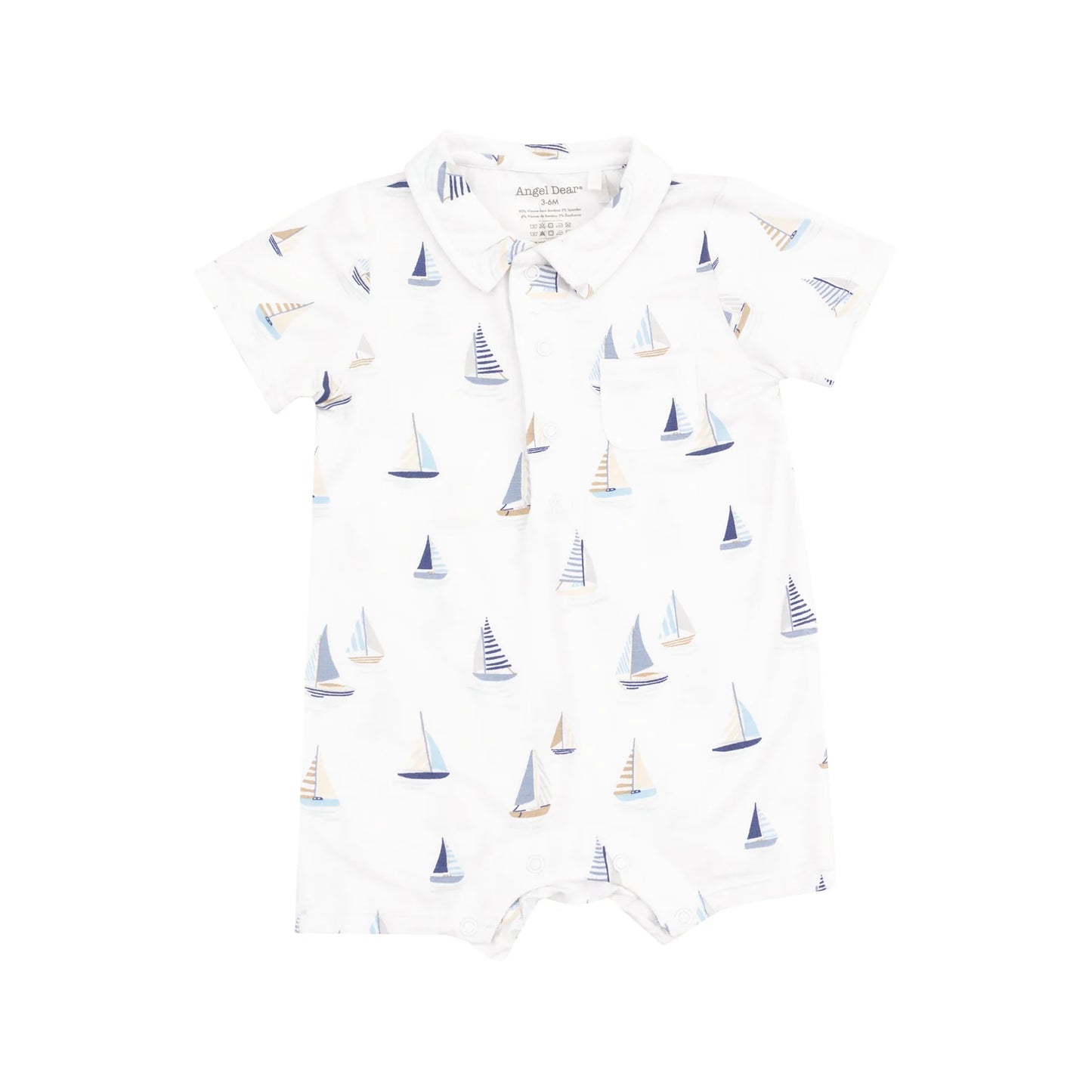Sailboats Blue Polo Shortie