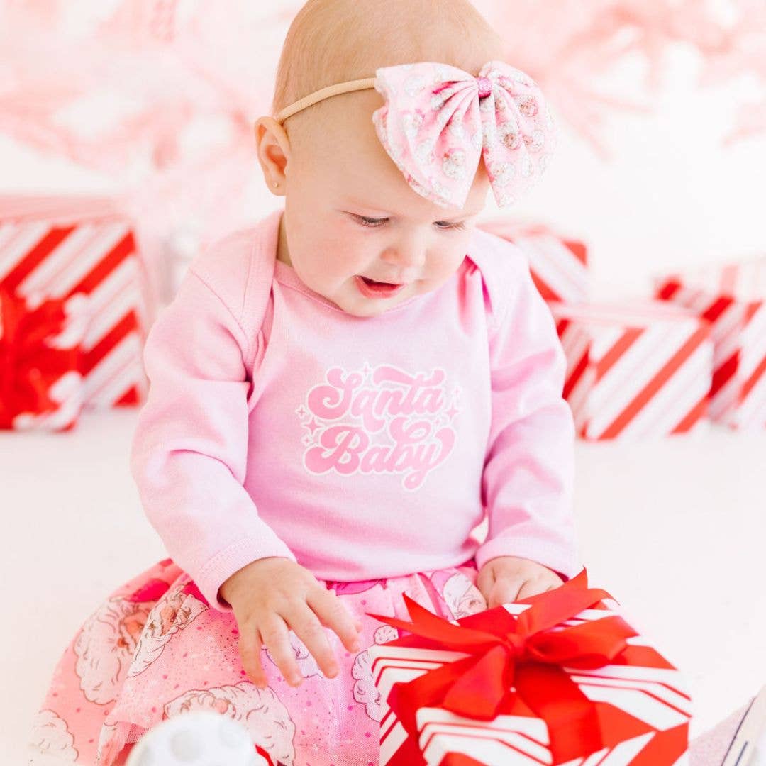 Santa Baby Christmas Long Sleeve Bodysuit - Holiday Baby: 06-12M