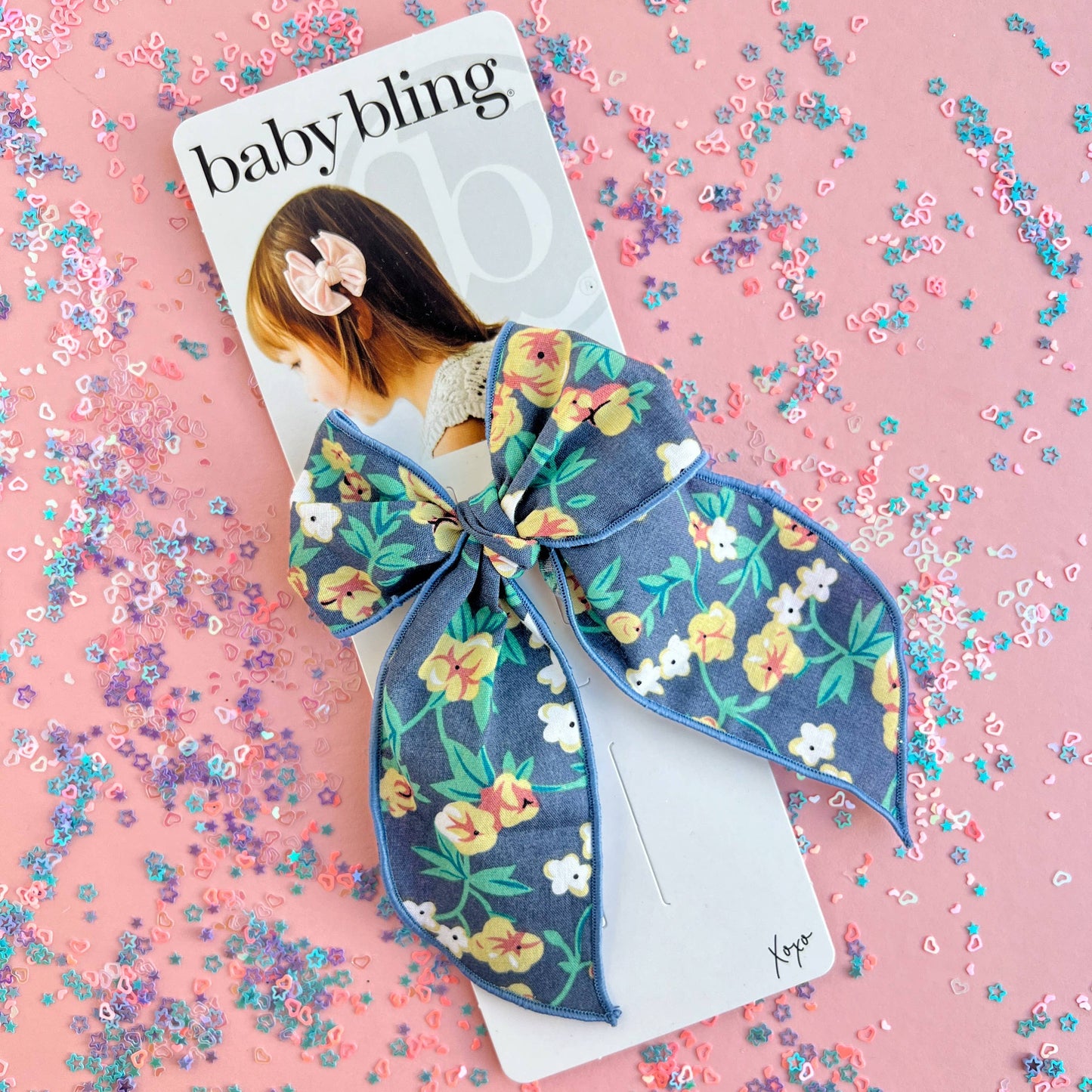 Baby Bling® Belle hair bow clip: Primrose Poppy