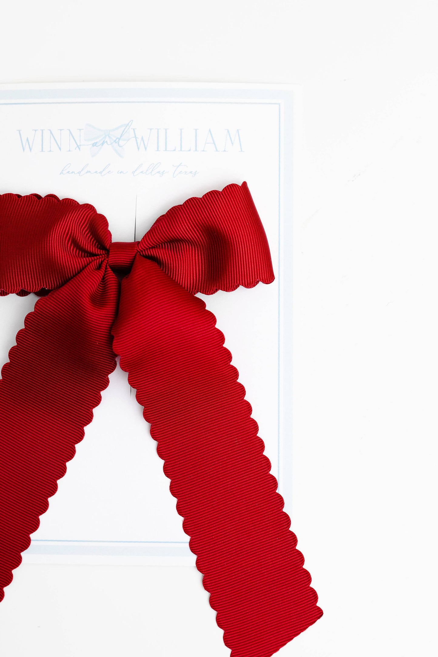 Scalloped Long-tail Bow: Navy / Medium