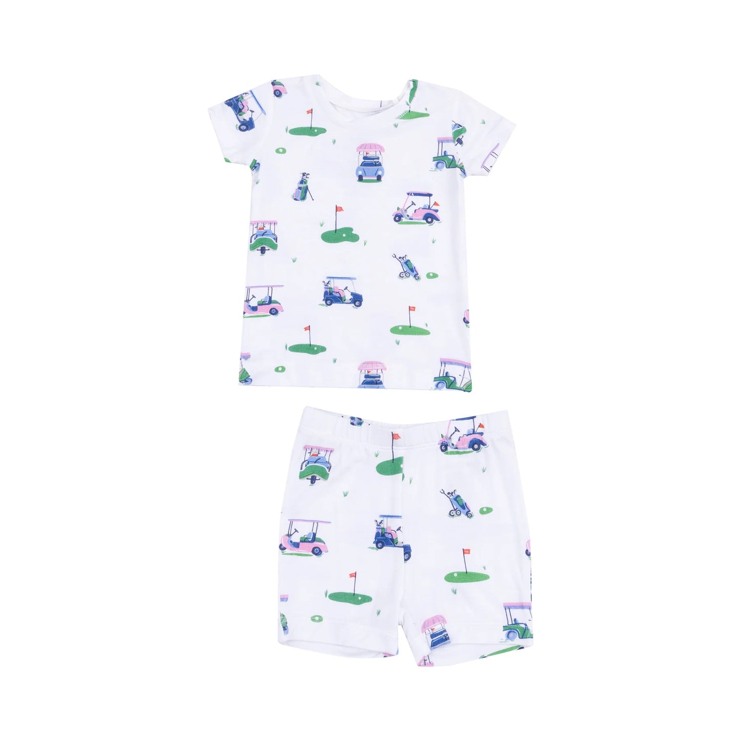 Vintage Golf Carts Pink Pajama Short Set