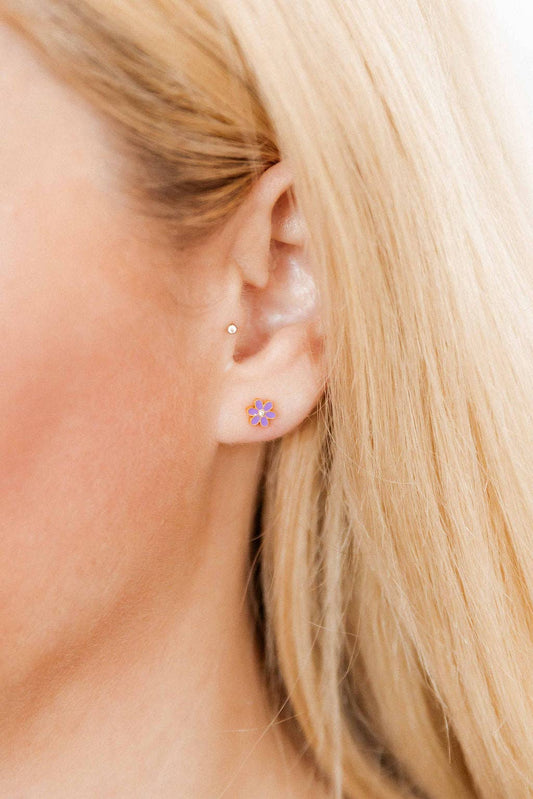 Alli Purple Screwback Stud Earrings