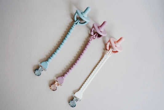 Itzy Ritzy Sweetie Strap™ Silicone One-Piece Pacifier Clips: Buttercream