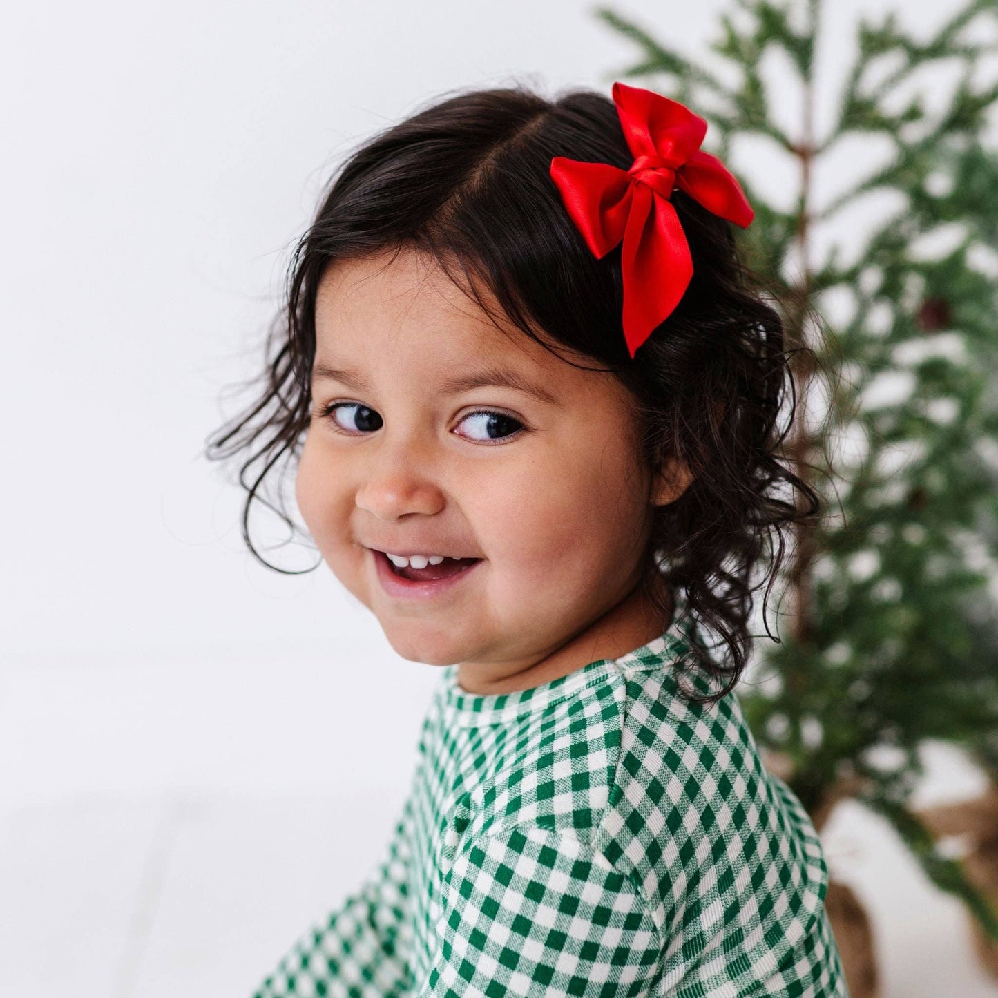 Red 2pk Satin Baby Bloom Clips
