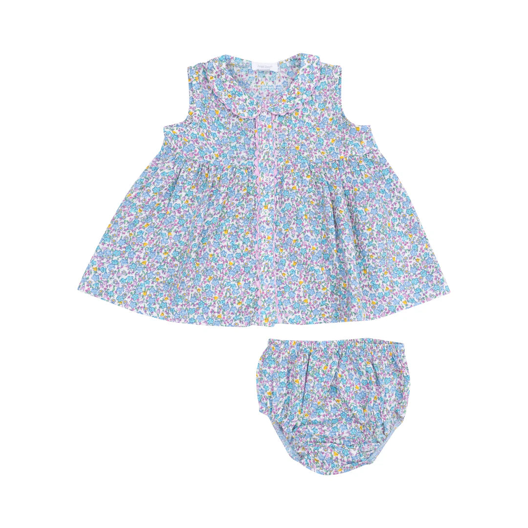 Flowers & Berries- Peter Pan w/ Ric Rac Trim & Diaper Cover