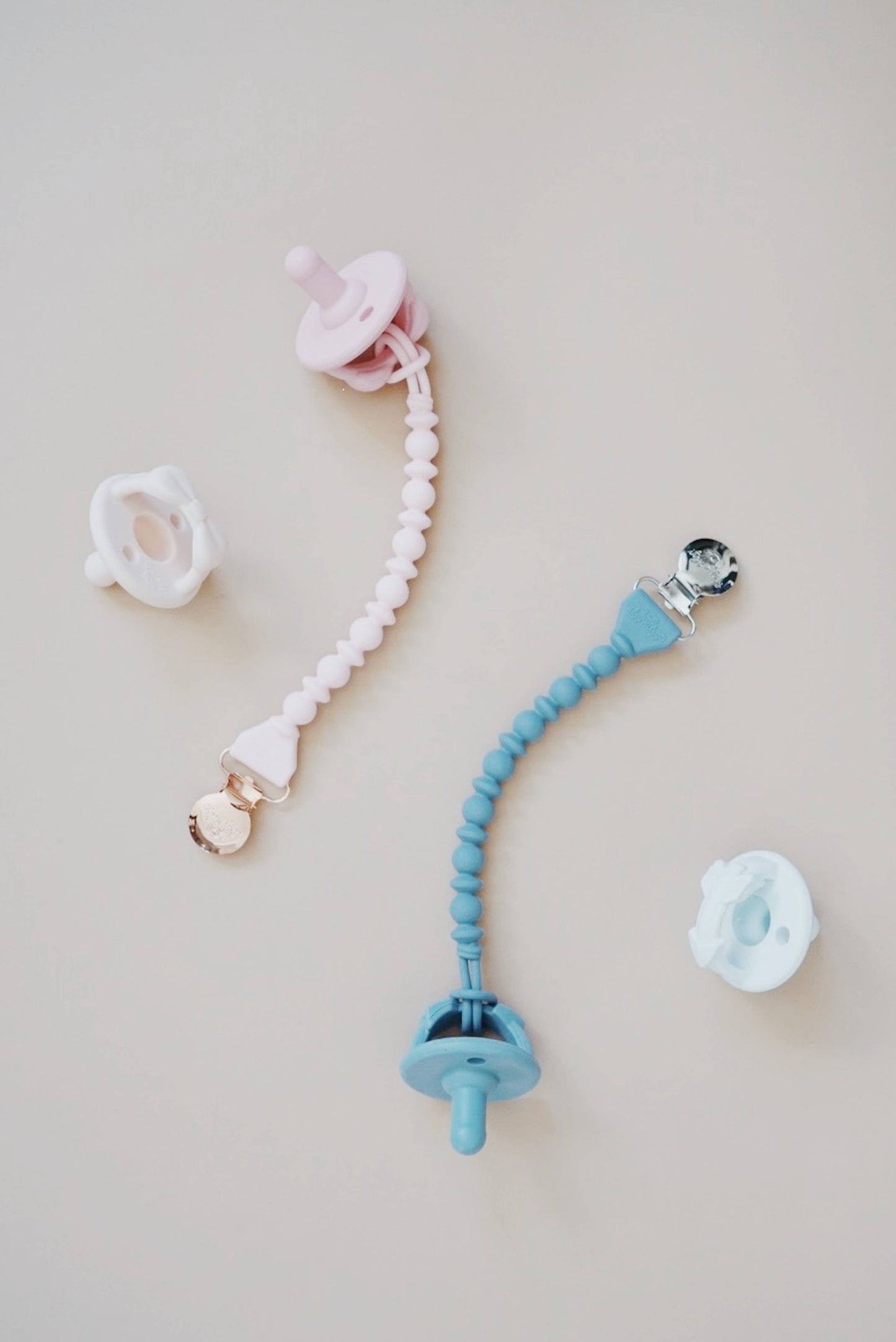 Itzy Ritzy Sweetie Strap™ Silicone One-Piece Pacifier Clips: Buttercream