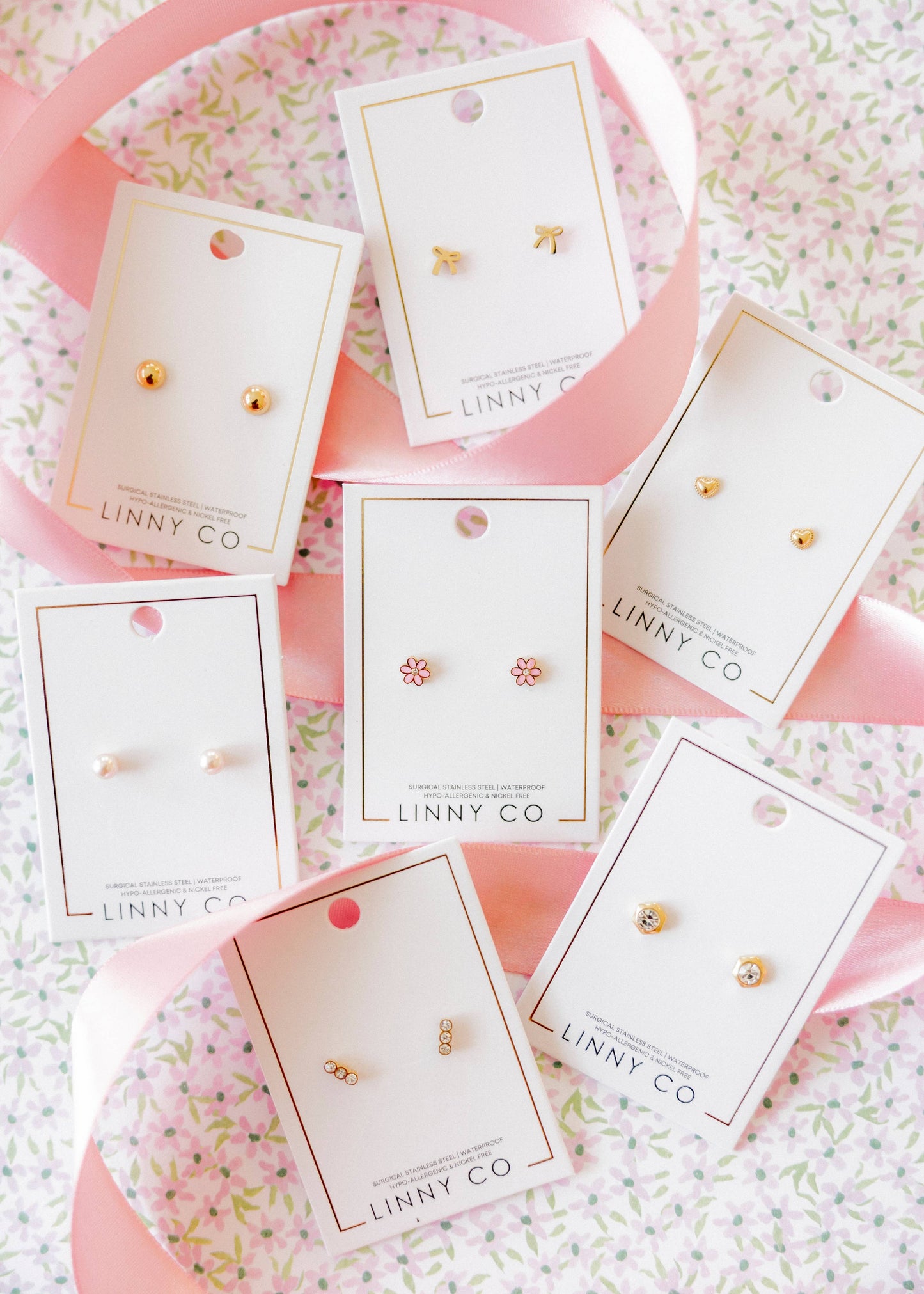Alli Pink Screwback Stud Earrings