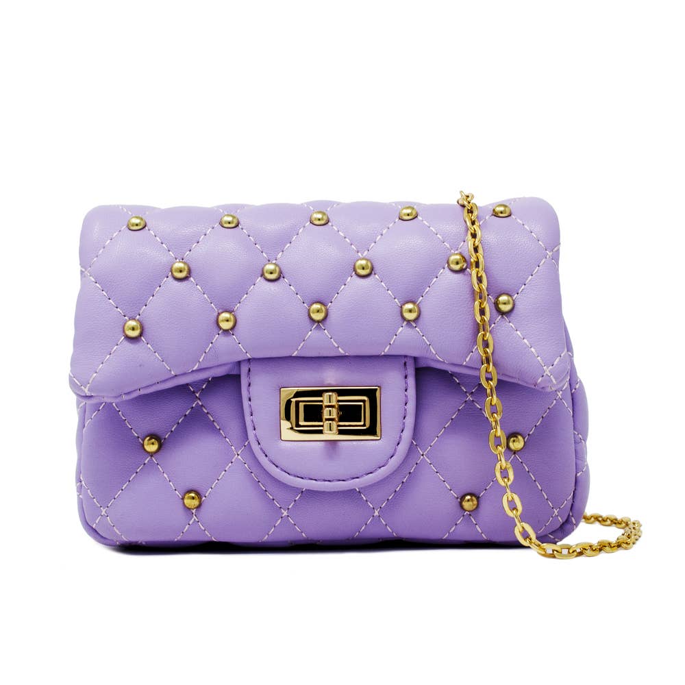 Classic Quilted Stud Mini Bag: Hot pink