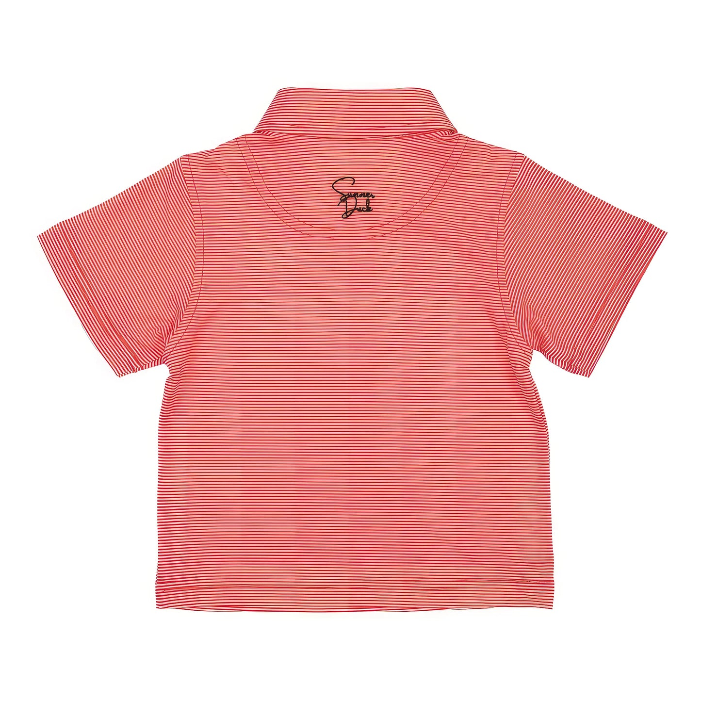 Red & White Stripe Performance Polo