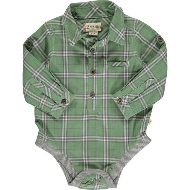 Sage Multi Plaid Jasper Onesie