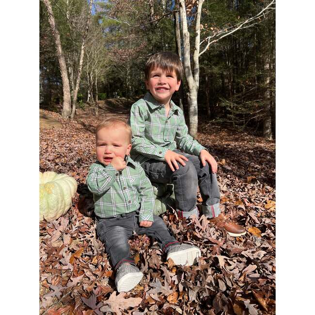 Sage Multi Plaid Jasper Onesie