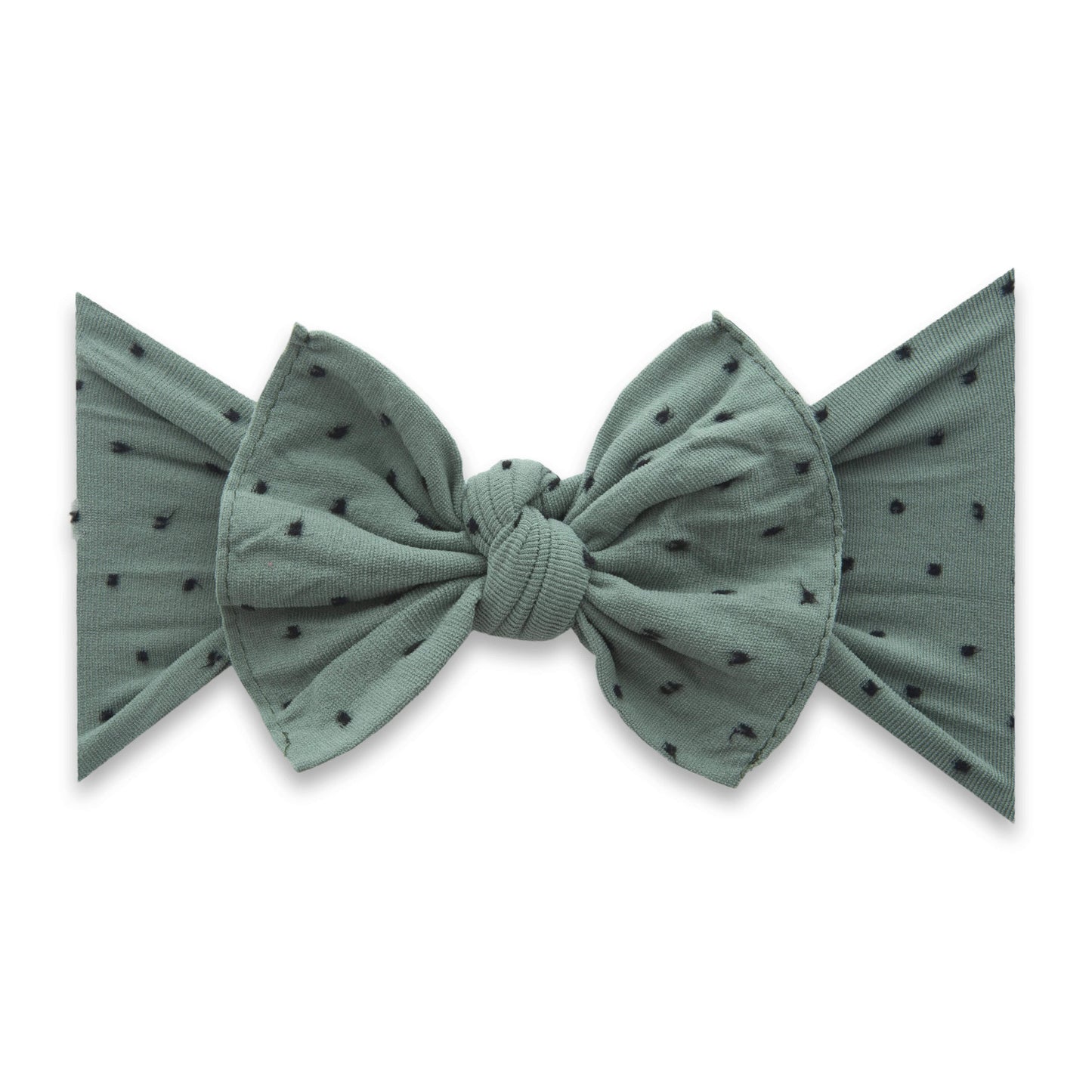 Mauve/White Dot: Baby Bling® Shabby Dot Knot soft nylon headband