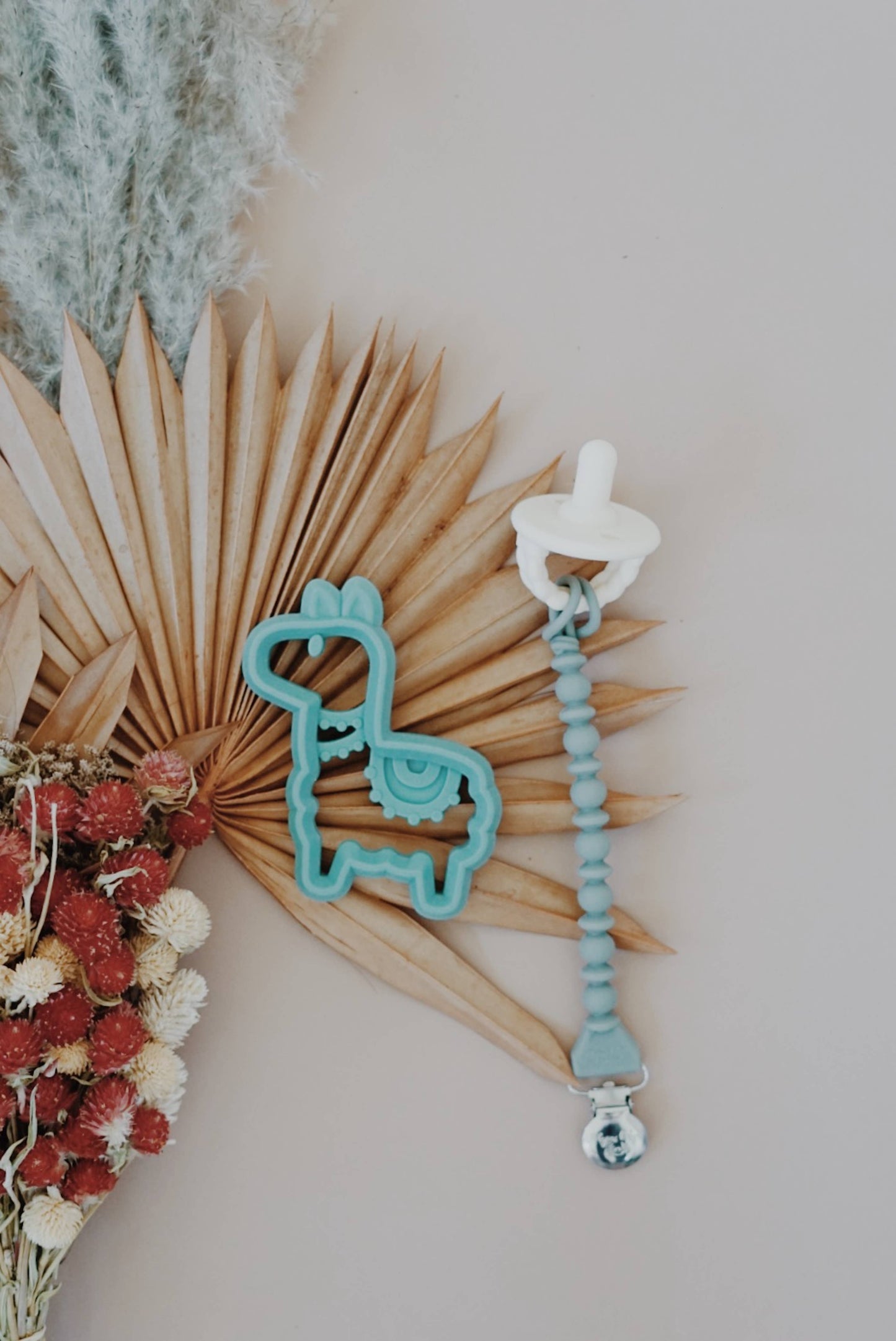Itzy Ritzy Sweetie Strap™ Silicone One-Piece Pacifier Clips: Buttercream