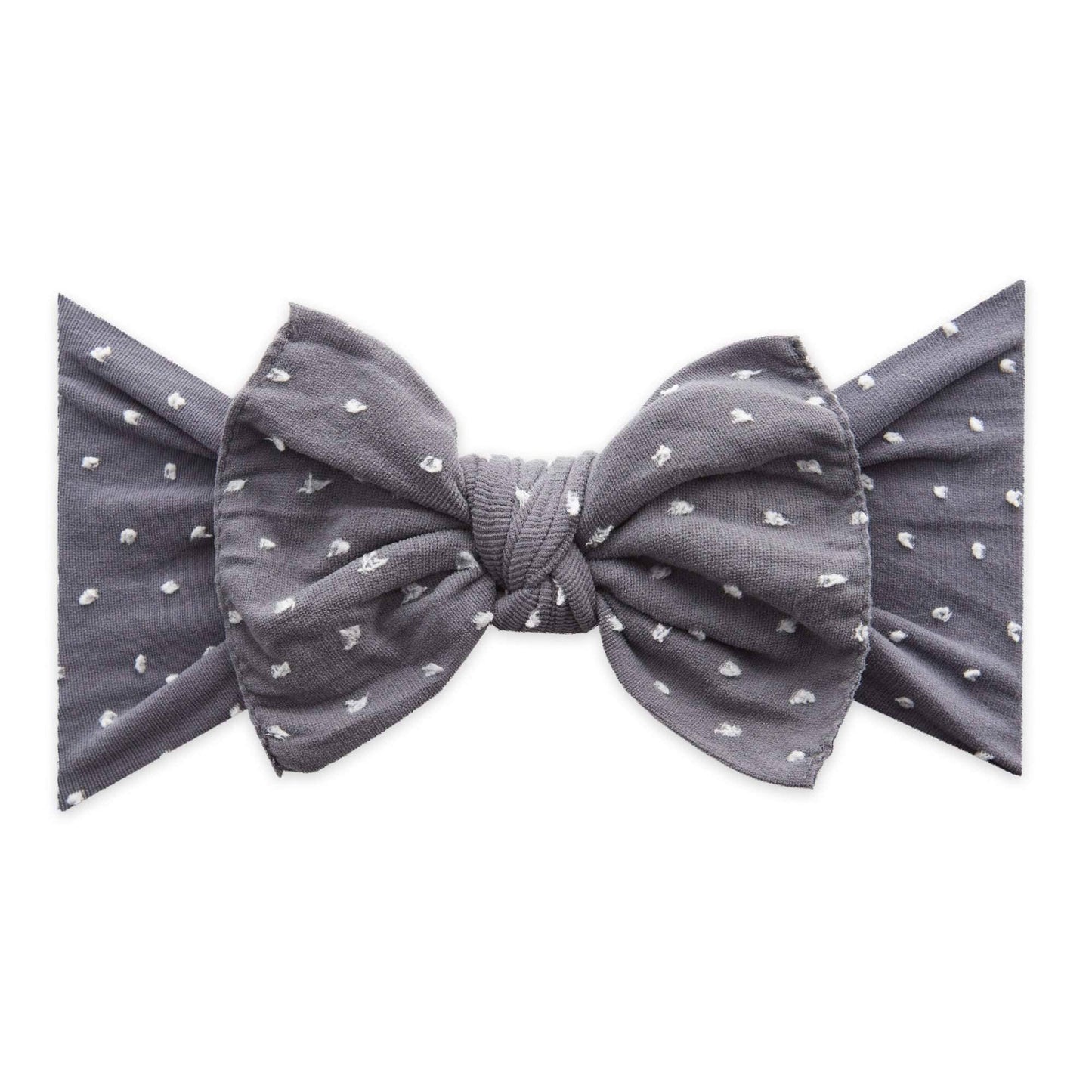 Mauve/White Dot: Baby Bling® Shabby Dot Knot soft nylon headband