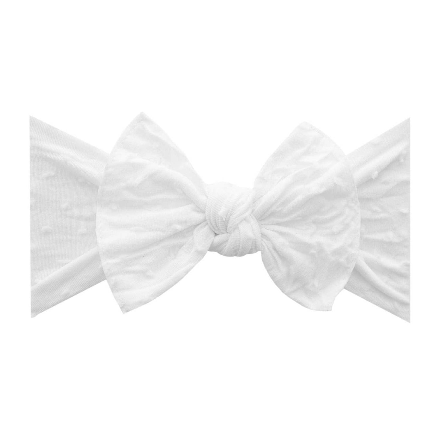 Putty/White dot Baby Bling® Shabby Dot Knot soft nylon headband: