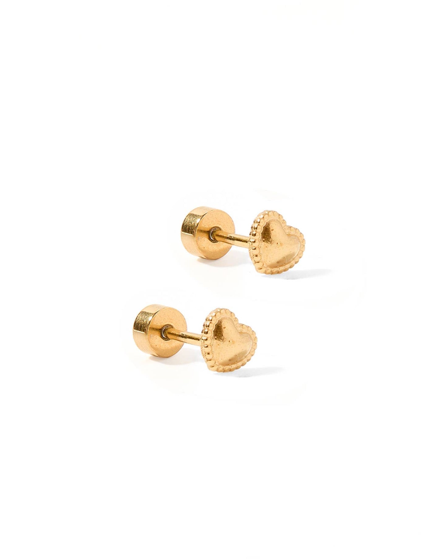 Screwback Stud Earrings - Violet Heart
