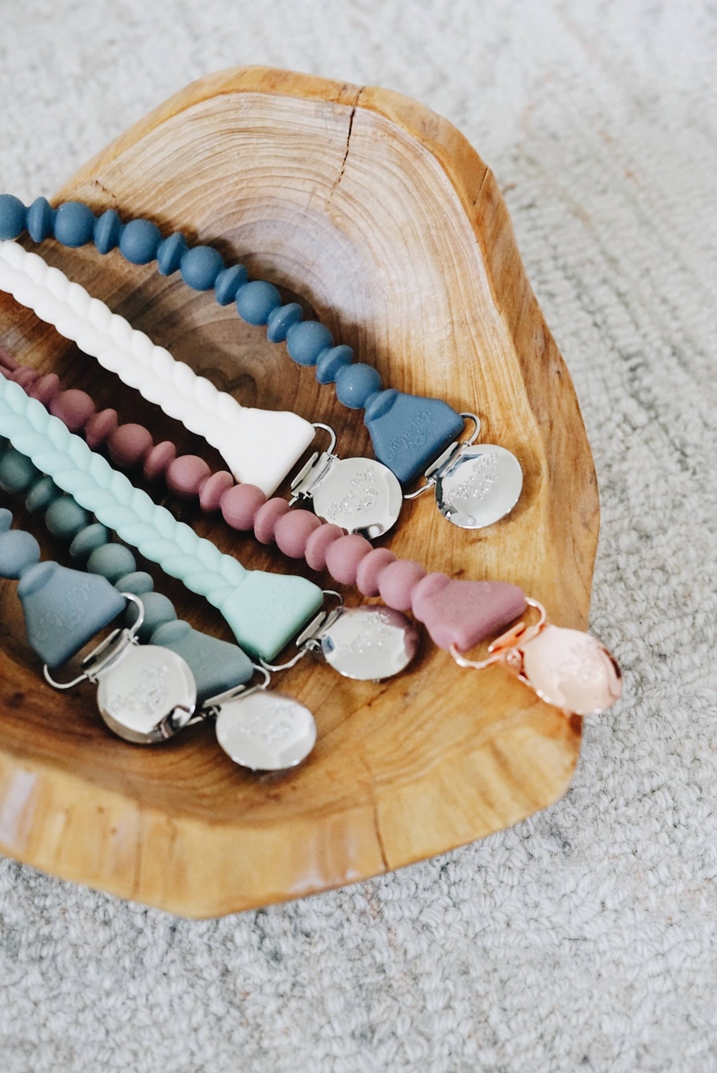 Itzy Ritzy Sweetie Strap™ Silicone One-Piece Pacifier Clips: Buttercream