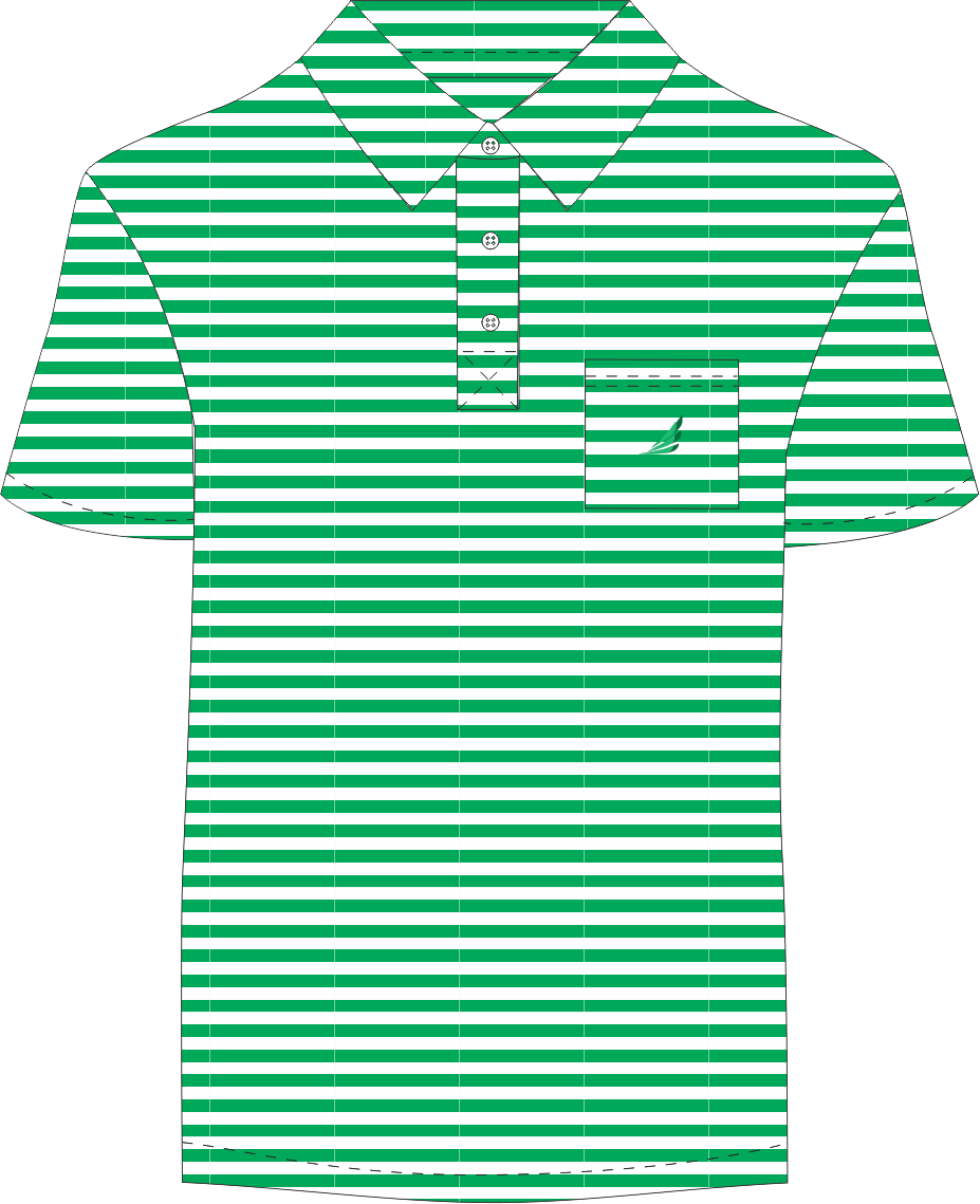 Miles Green/White Stripe Performance Polo