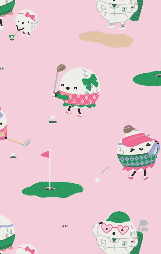 L/S Pajama Set- Pink Golf Pros