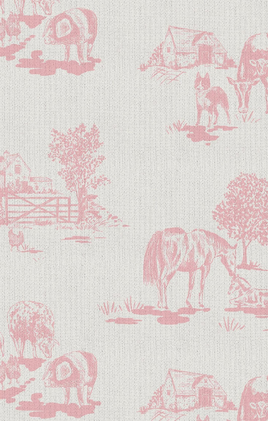 Two Way Zipper Footie- Pink Farm Toile