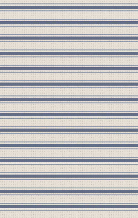 Romper w/ Contrast Sleeves- Vintage Blue Stripe