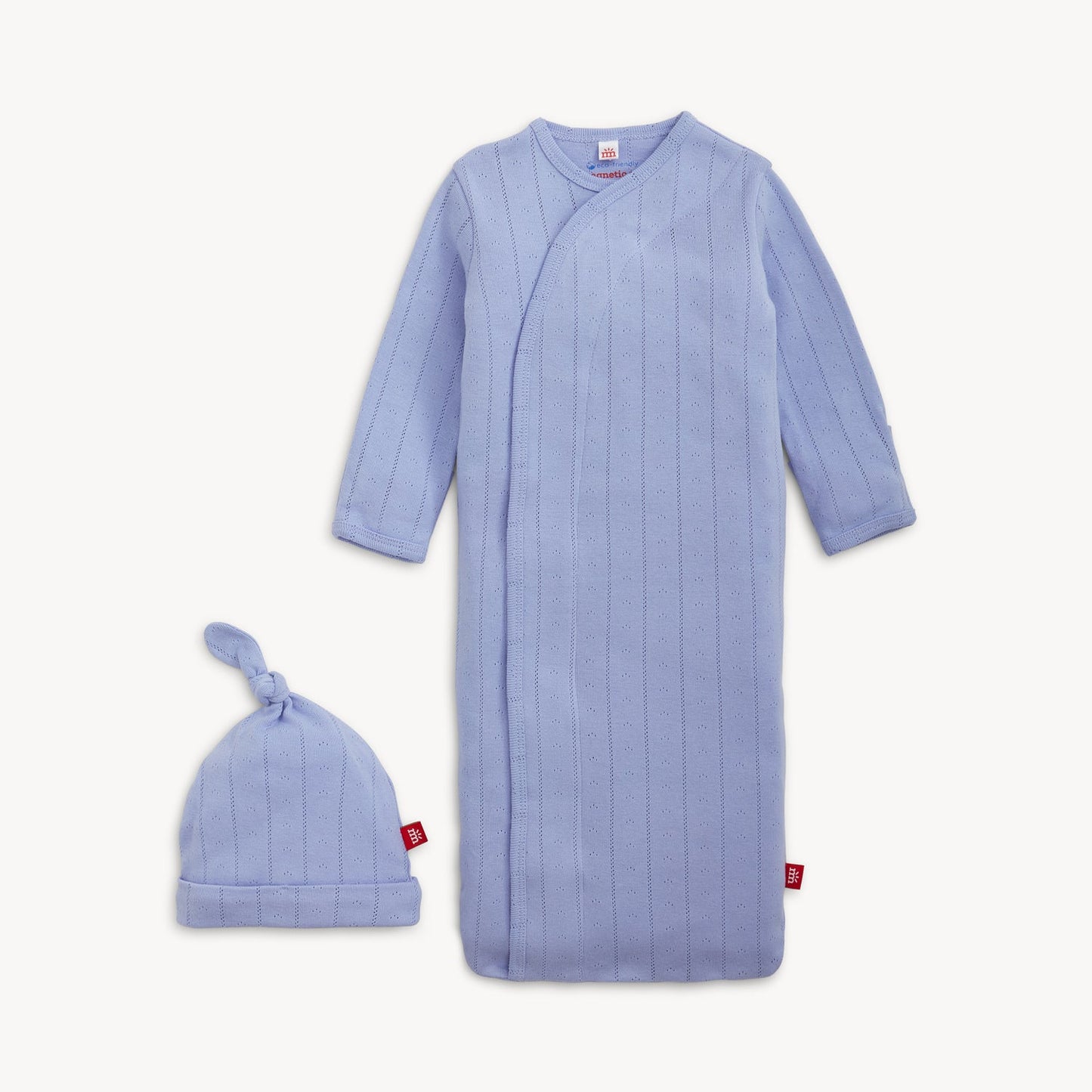 Wisteria Pointelle Magnetic Gown + Hat Set