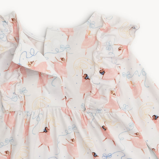 Pretty Plies Modal Dress W/ Ruff+Leggings