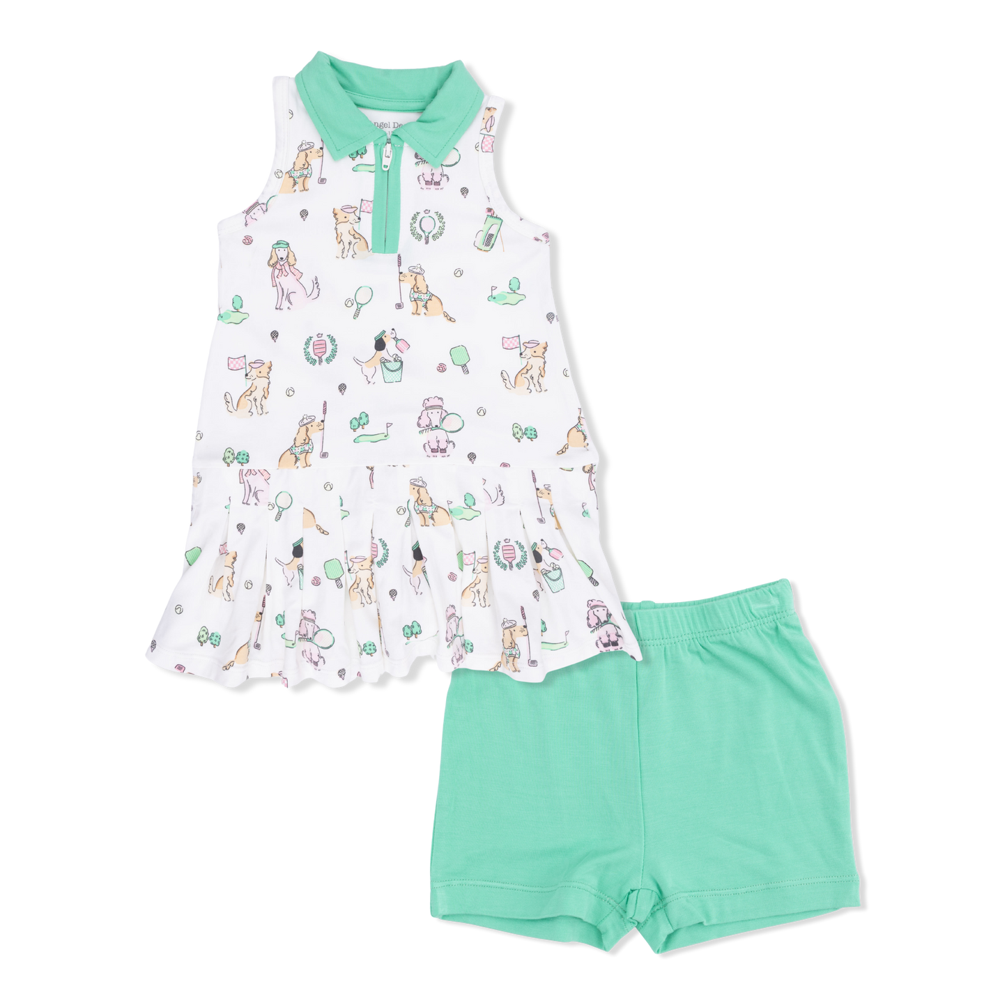 Country Club Dogs Pink - Polo Tennis Dress With Cartwheel Short