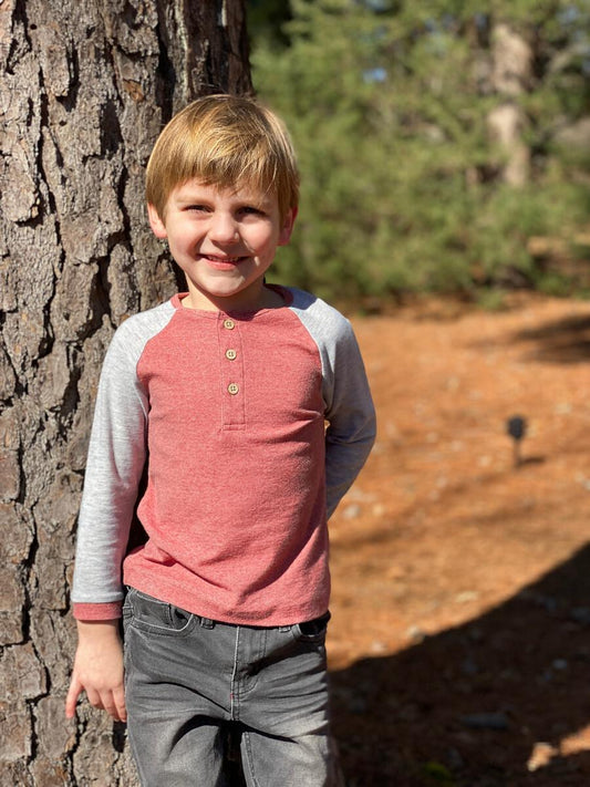 Me & Henry- Red Long-sleeve