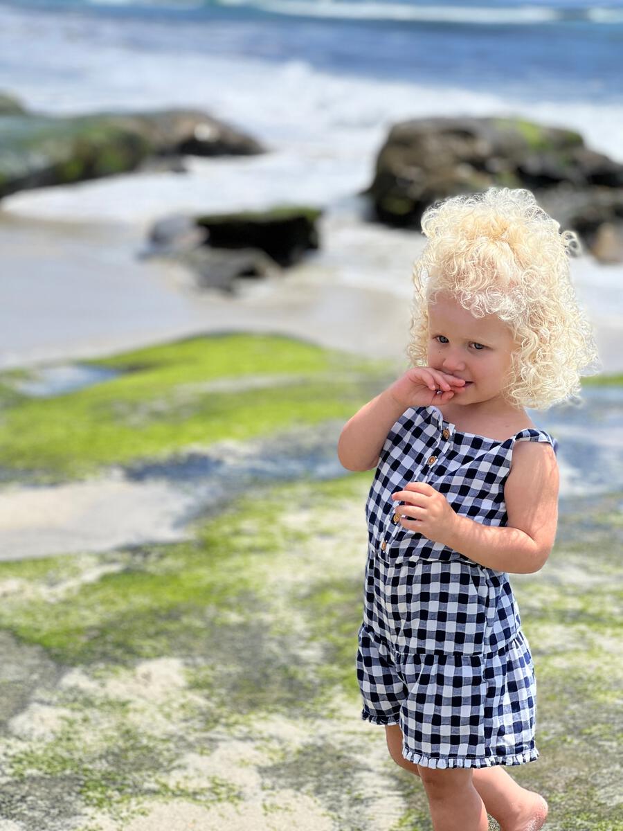 Navy Plaid Maya Romper