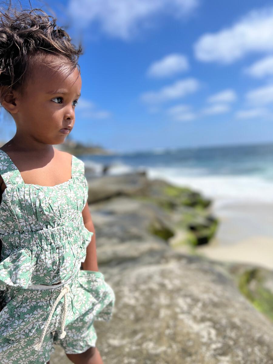 Green Daisy Tank & Short Set