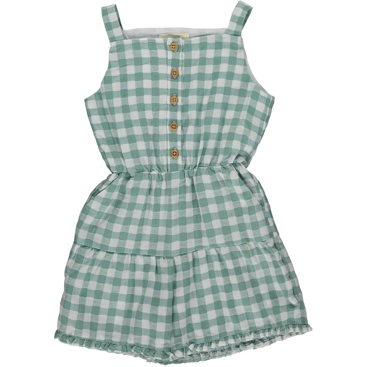 Maya Romper- Sage Plaid