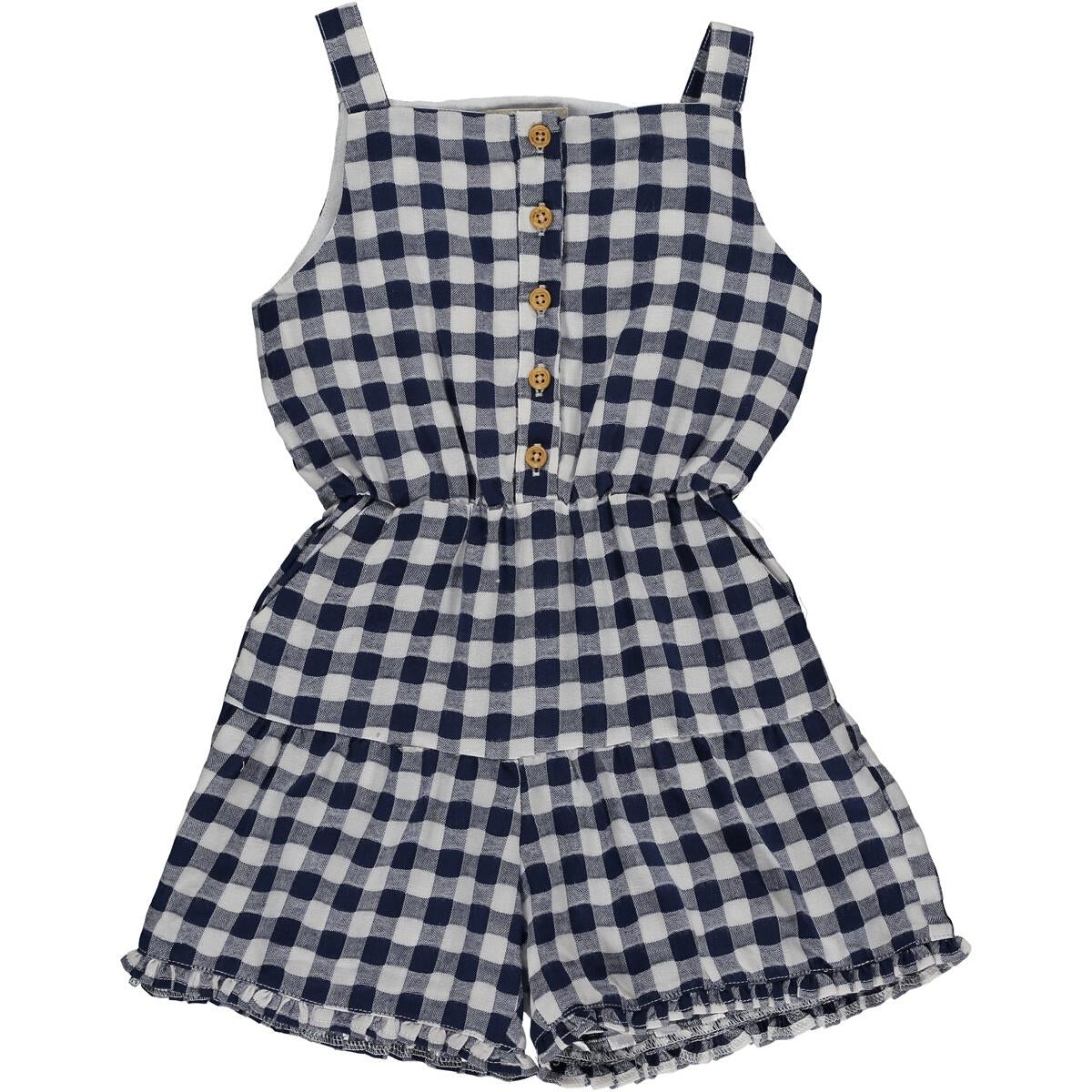 Navy Plaid Maya Romper