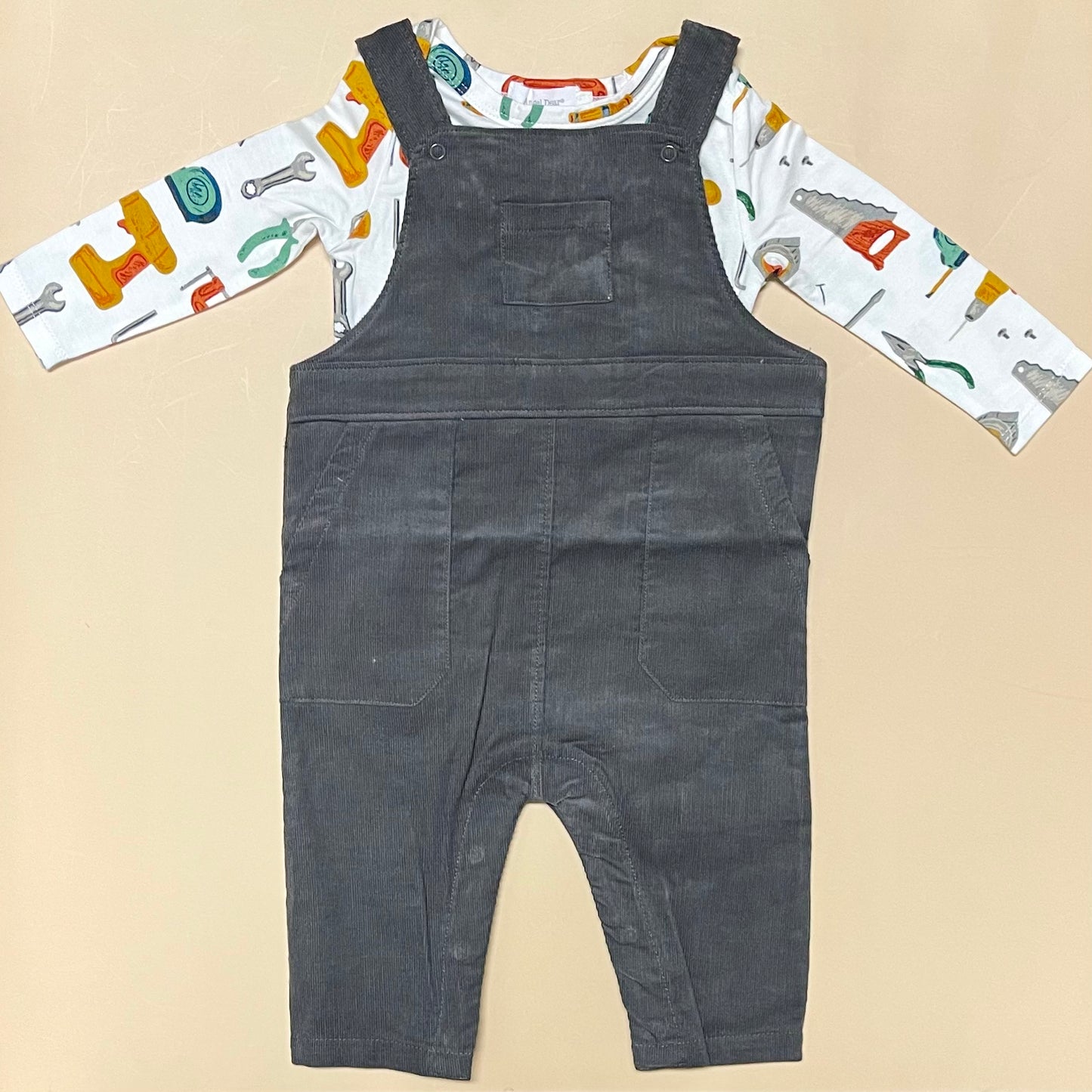Granite Corduroy Coveralls w/ Tools Bodysuit Set