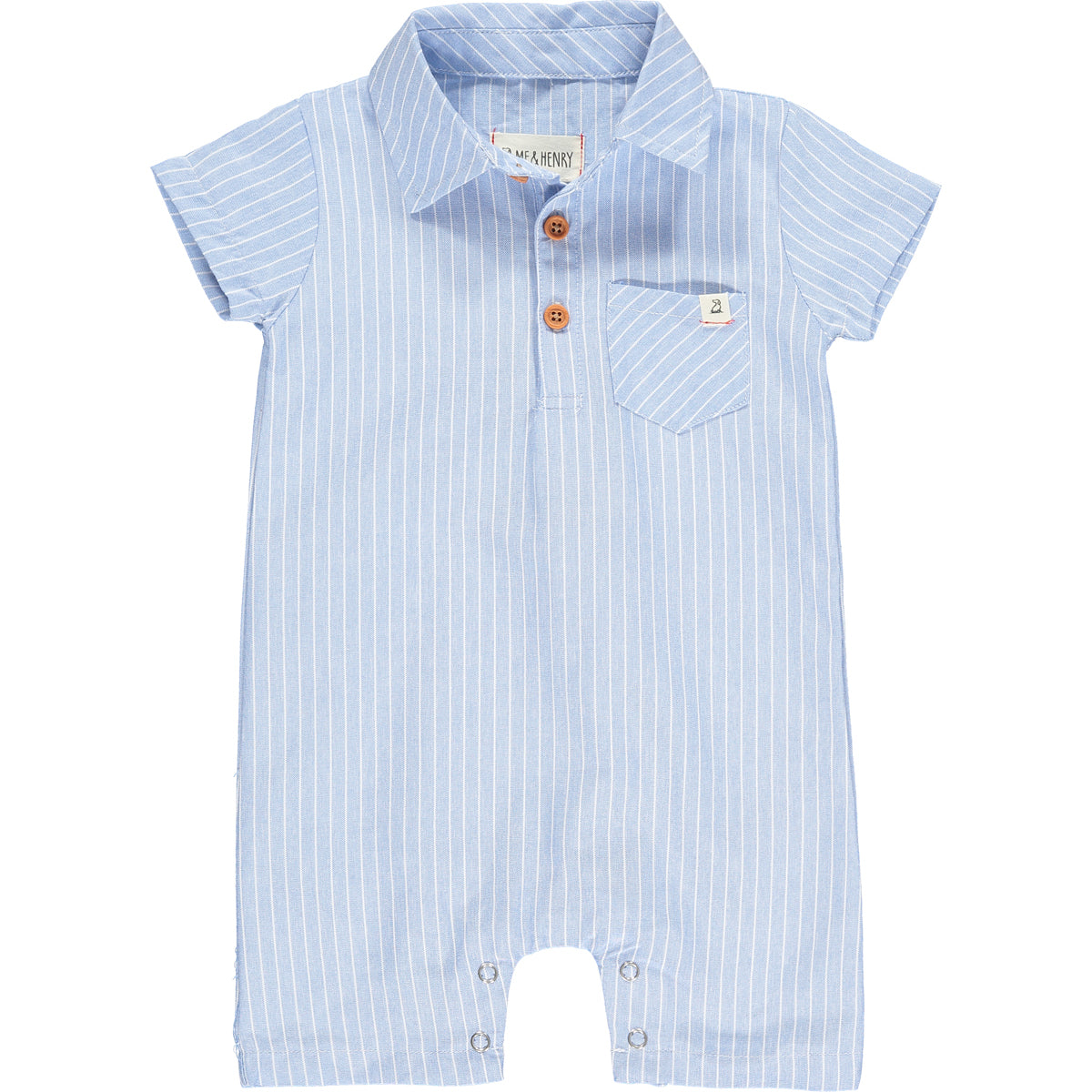 Light Blue Stripe Collared Romper