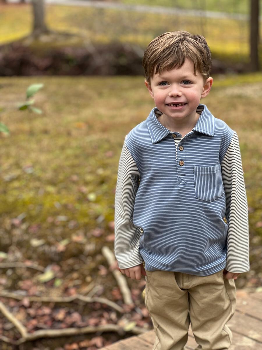 Blue/Cream Polo Shirt