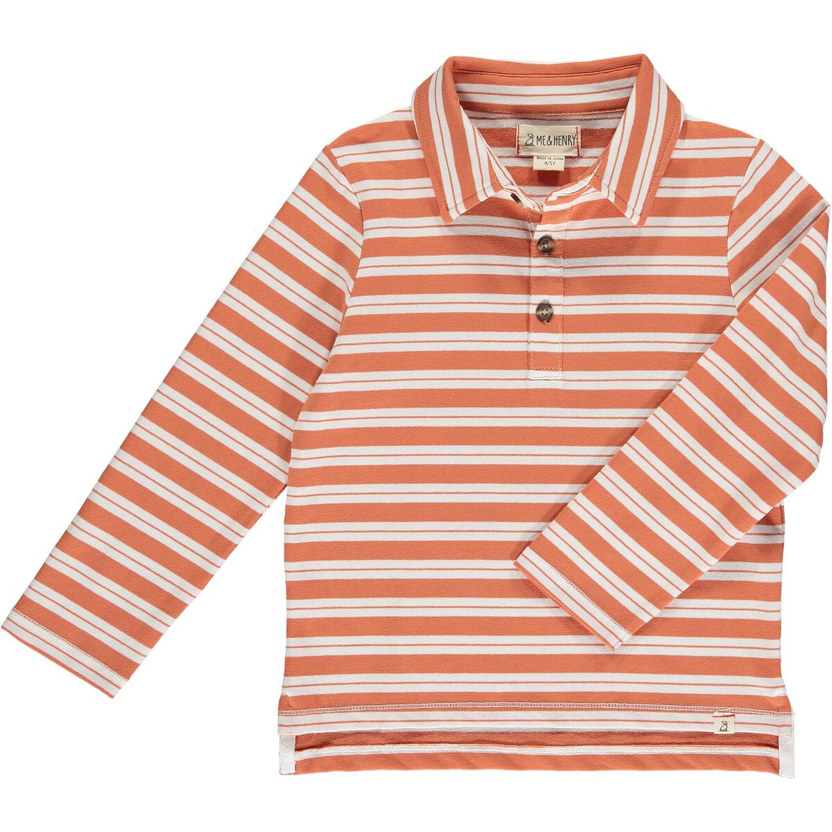Pumpkin/Cream Stripe Midway Polo Shirt